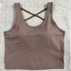 スリーコインズ　バッククロス　ブラトップ M〜L ブラウン　未使用　ヨガ　スリコのサムネイル