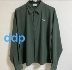 ddp ワイド幅長袖シャツ（メンズMサイズ）ダークグリーン★未使用に近い★