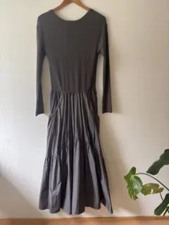 Mila Owen ワッフルニットティアードスカートドッキングワンピース