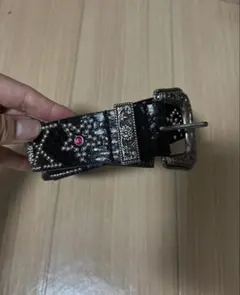 Punkandyo スタッズベルト BLACK LEATHER BELT - メルカリ