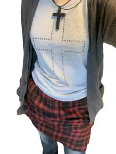 タンクトップ　y2k 十字架　フェアリーグランジ　平成ギャル　パンク　レース