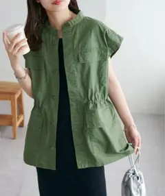 DISCOAT スタンドネックミリタリーベスト