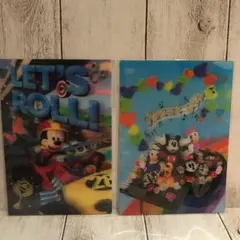 新品未使用　ミッキー　ディズニー　3D ポストカード　ハガキ2枚セット