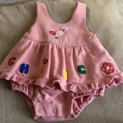 ウサギ刺繍 ピンクロンパース 80サイズ　ミキハウス　CHIECO SAKU