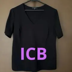 iCBブラック Vネック 半袖 トップス Mのサムネイル