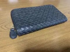 ⭐︎長財布　編み込み　メッシュ　黒　ブラック　軽量　ジップのサムネイル
