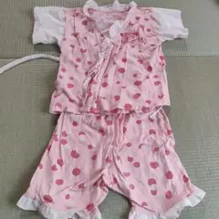 ピンク 水玉 甚平 90cm