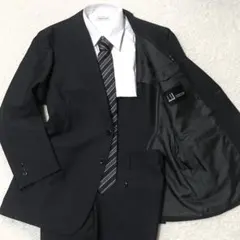 美品◎Dunhill スーツ セットアップ ブラック XL相当 背抜き 黒