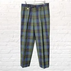 12363 ブラックアンドホワイト ゴルフウェア パンツ タータンチェック 緑