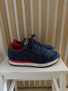 極美品】PRADA プラダ ナイロン スエード スニーカー レッド 7.5 