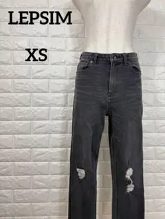 レプシィム ダメージ デニム パンツ ジーンズ ブラック 黒 XSのサムネイル