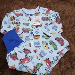 車柄ベビーパジャマ　裏起毛　90cm