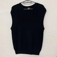 UNIQLO ブラック ニットベスト メンズSサイズ