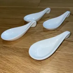白いセラミックスプーンセット 4個