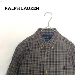 美品！RALPH LAUREN ボタンダウン チェックシャツ パープル
