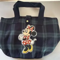 美品★ディズニー ミニーマウス チェック柄 トートバッグ