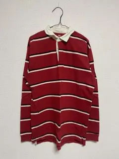 オールドギャップ☆太ボーダーラガーシャツ 90s 古着 ゆるだぼ 希少 90s】OLD GAP オールドギャップ ラガーシャツ 太ボーダー 紫 黒 L