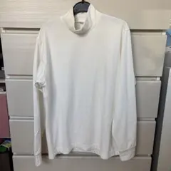 ユニクロ ストレッチフリースモックネックT 00 WHITE