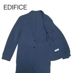 417EDIFICE カジュアルセットアップスーツ　ネイビー　伸縮性　洗濯可　L