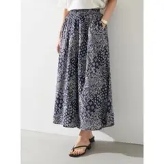 アースミュージックエコロジー 気分は旅！ ロングフレアスカート インド綿