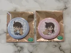 名探偵コナン　缶バッジ　デフォルメいぬ　工藤新一　毛利蘭