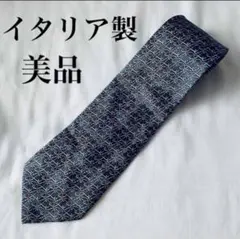【美品】MISSONY イタリア製 シルク総柄ネクタイ ビジネスネクタイ