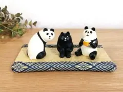 【ミニ畳付き】コンコンブル 黒猫とパンダ