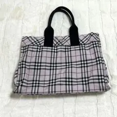 Burberry バーバリー チェック ナイロン キャンバス ハンドバッグ