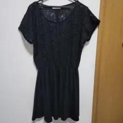 LOWRYS FARM 黒 レース チュニック L