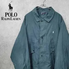 【90s 古着】ポロ ラルフローレン 刺繍 ナイロンジャケット グリーン XL