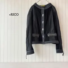 ヒロコビス ノーカラージャケット メッシュ ステッチ 黒 羽織 リコ 美品