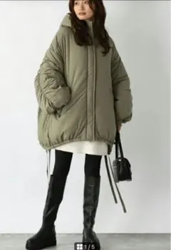 美品　ジーナシス JEANASIS モンスターパーカーコート　カーキ　フード