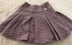 メゾピアノ ピンク千鳥柄スカート　サイズ130