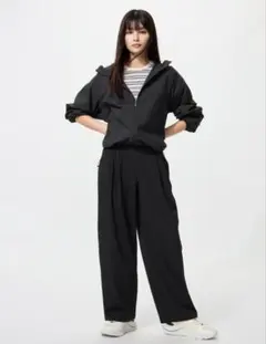 UNIQLO ウルトラストレッチアクティブワイドパンツXS ブラック