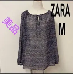 最終値下げZARAシフォンブラウス　Ｍ　ザラブラウス