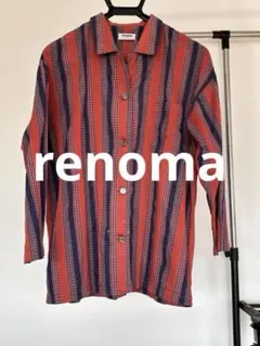 renoma ストライプ長袖パジャマ　上着のみ　Mサイズのサムネイル