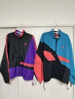 Nike ナイロンジャケット ブラック/パープル/レッド2点セット