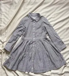 Kate spadeストライプ柄 長袖ワンピース 赤い刺繍120