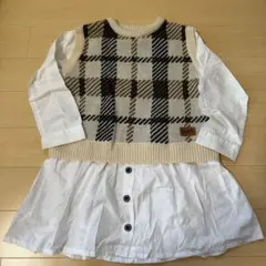 x-girl チェック柄 ドッキングワンピース 120