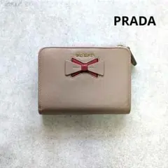 美品✨️プラダ 二つ折り財布 リボン サフィアーノレザー L字ファスナーのサムネイル