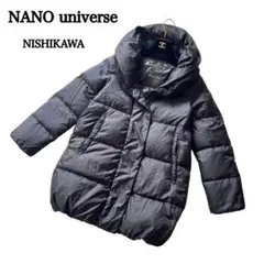 ナノ・ユニバース 西川ダウン ダウンジャケット 黒　38 ダウンコート　軽量