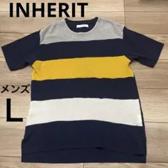 メンズ♡INHERIT ボーダー 半袖 Ｌサイズ
