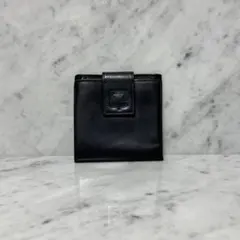 CELINE セリーヌ 二つ折り財布 本革 レザー ネイビー マカダム ロゴ