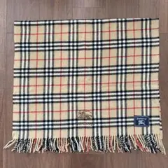 美品 BURBERRY バーバリー ブランケット 毛布 ひざ掛け ウール 赤