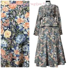 レトロ●レナウン●花柄セットアップ●ツーピース●フレアースカート●美品のサムネイル