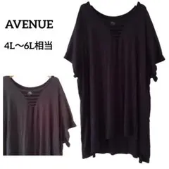 ✨4L 5L 6L相当✨大きいサイズ メッシュデザイン チュニック Tシャツ 黒