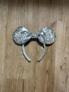 ミニー耳カチューシャ シルバー スパンコール