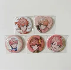 にじさんじ　赤城ウェン ハート型缶バッジ サンリオ 妖怪万化和紙風箔押し 2周年