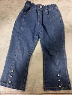 アプレ　パール付きデニムフレアパンツ