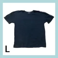 ブラック Lサイズ Tシャツ 肩ロゴ入り
